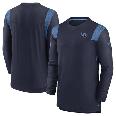 Men's Nike Navy Tennessee Titans Sideline Tonal Logo Performance Player Long Sleeve T-Shirt