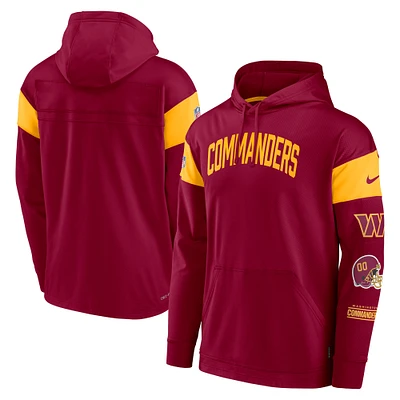 Men's Nike Burgundy Washington Commanders Sideline Athletic Arch Jersey Performance Pullover Hoodie