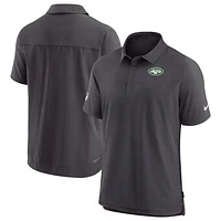 Men's Nike Black New York Jets Sideline Lockup Performance Polo