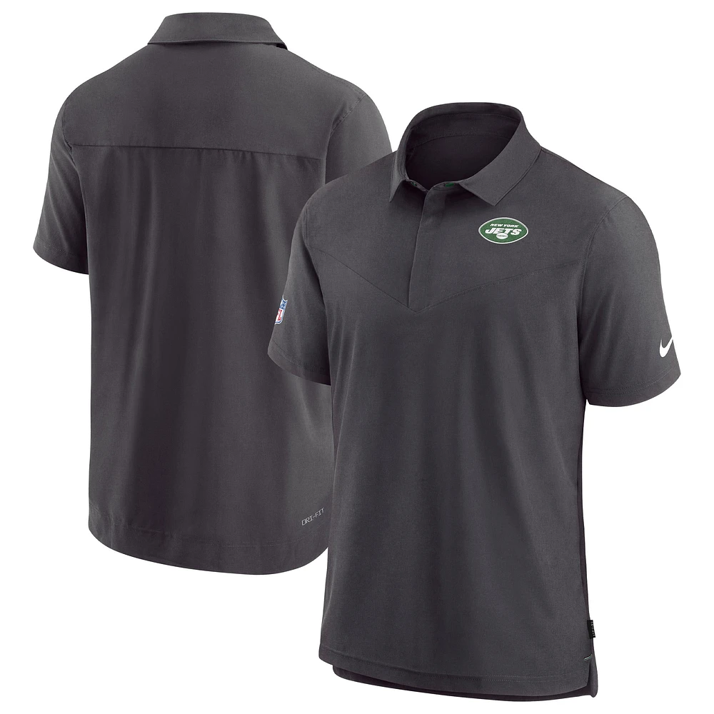 Men's Nike Black New York Jets Sideline Lockup Performance Polo