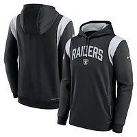 Men's Nike Black Las Vegas Raiders Sideline Athletic Stack Performance Pullover Hoodie