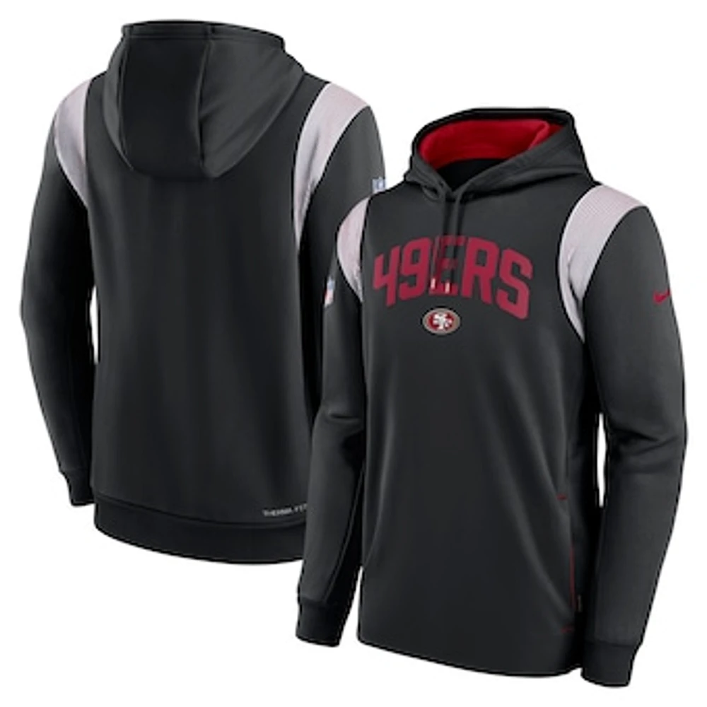 Men's Nike Black San Francisco 49ers Sideline Athletic Stack Performance Pullover Hoodie