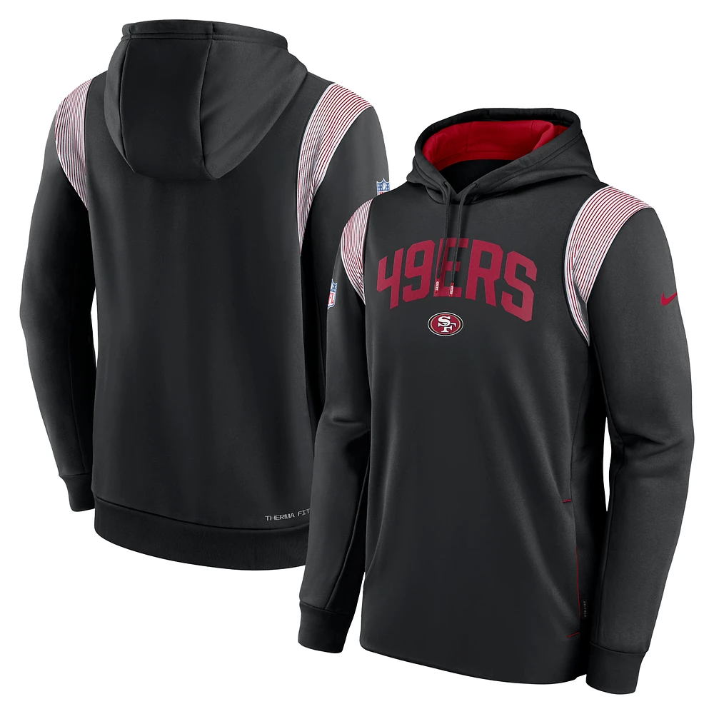 Men's Nike Black San Francisco 49ers Sideline Athletic Stack Performance Pullover Hoodie