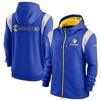 Men's Nike Royal Los Angeles Rams Performance Sideline Lockup Full-Zip Hoodie