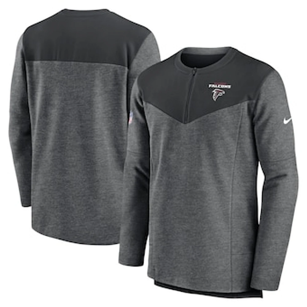 Men's Nike Charcoal Atlanta Falcons Sideline Lockup Performance Quarter-Zip Top