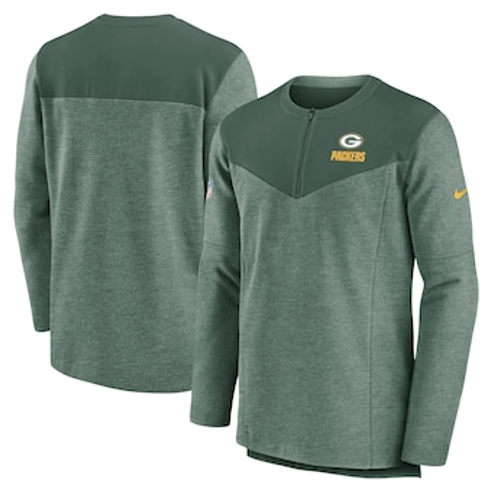 Men's Nike Green Bay Packers Sideline Lockup Performance Quarter-Zip Top