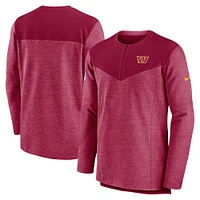 Men's Nike Burgundy Washington Commanders Sideline Lockup Performance Quarter-Zip Top