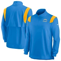 Men's Nike Powder Blue Los Angeles Chargers Sideline Coach Chevron Lockup Quarter-Zip Long Sleeve Top