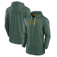 Men's Nike Green Green Bay Packers Sideline Pop Performance Pullover Long Sleeve Hoodie T-Shirt