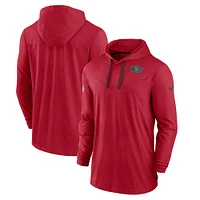 Men's Nike Scarlet San Francisco 49ers Sideline Pop Performance Pullover Long Sleeve Hoodie T-Shirt