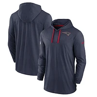 Men's Nike Navy New England Patriots Sideline Pop Performance Pullover Long Sleeve Hoodie T-Shirt