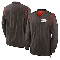 Men's Nike Brown Cleveland Browns Sideline Team ID Reversible Pullover Windshirt