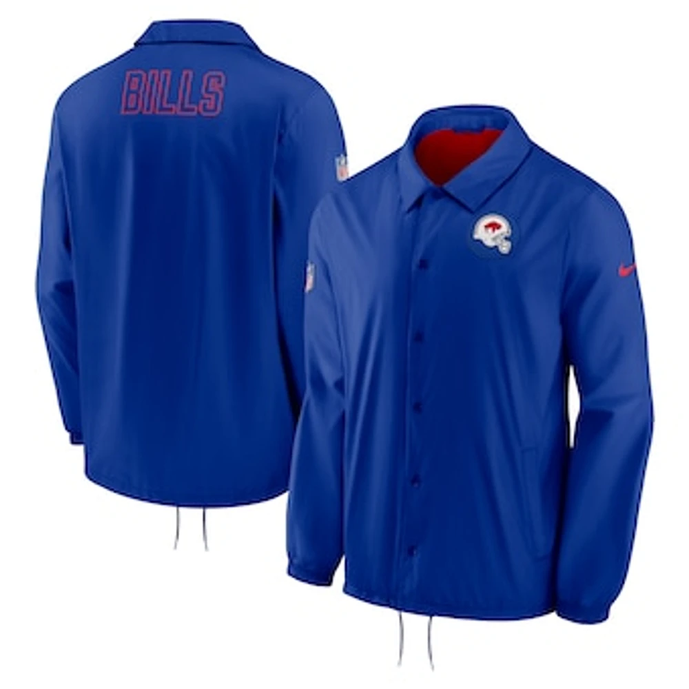 Men's Nike Royal Buffalo Bills Sideline Coaches Performance Full-Snap Jacket