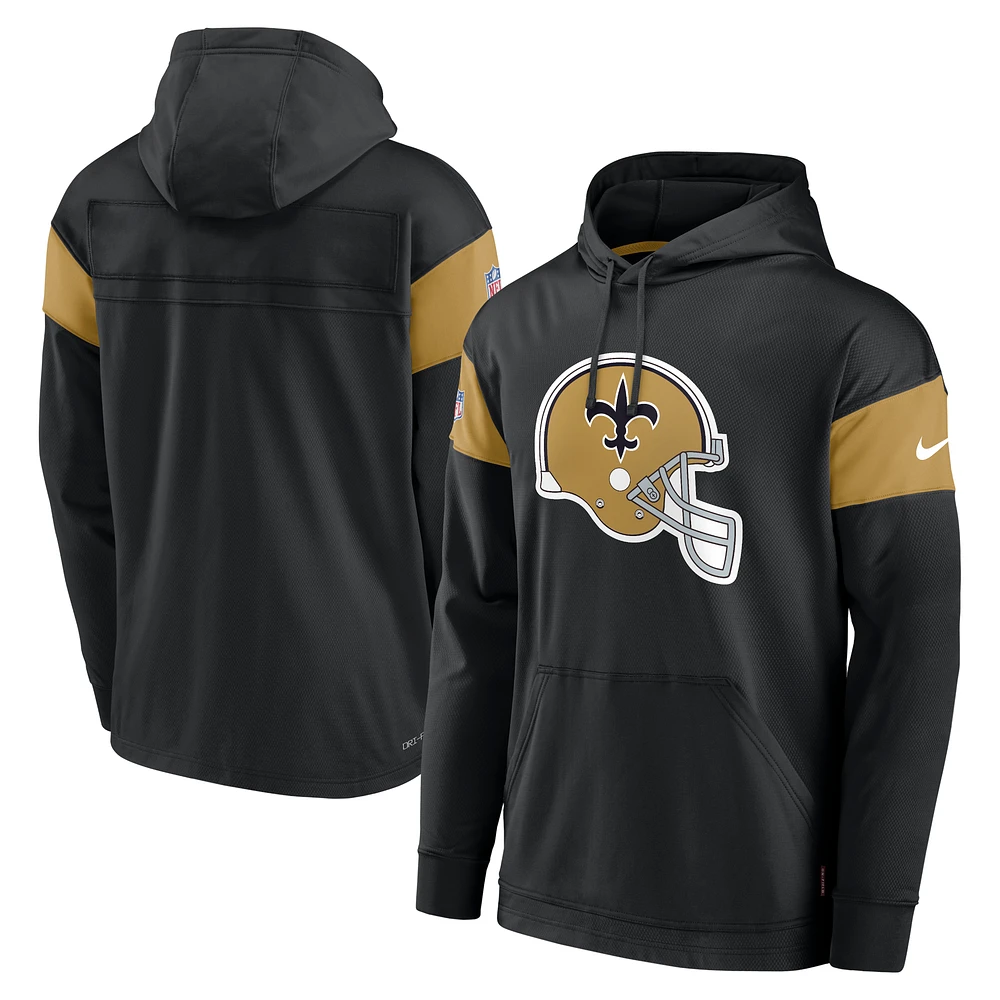 Men's Nike Black New Orleans Saints Sideline Arch Jersey Performance Pullover Hoodie