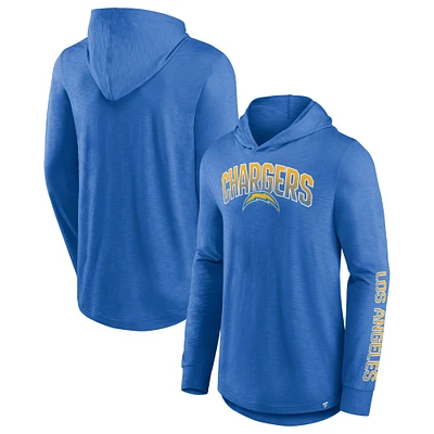 Men's Fanatics Powder Blue Los Angeles Chargers Front Runner Long Sleeve Hooded T-Shirt
