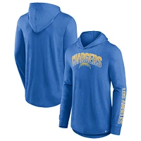 Men's Fanatics Powder Blue Los Angeles Chargers Front Runner Long Sleeve Hooded T-Shirt