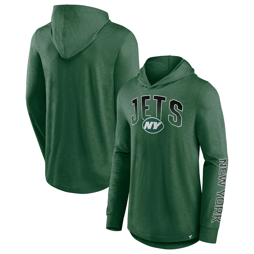 Men's Fanatics Green New York Jets Front Runner Long Sleeve Hooded T-Shirt