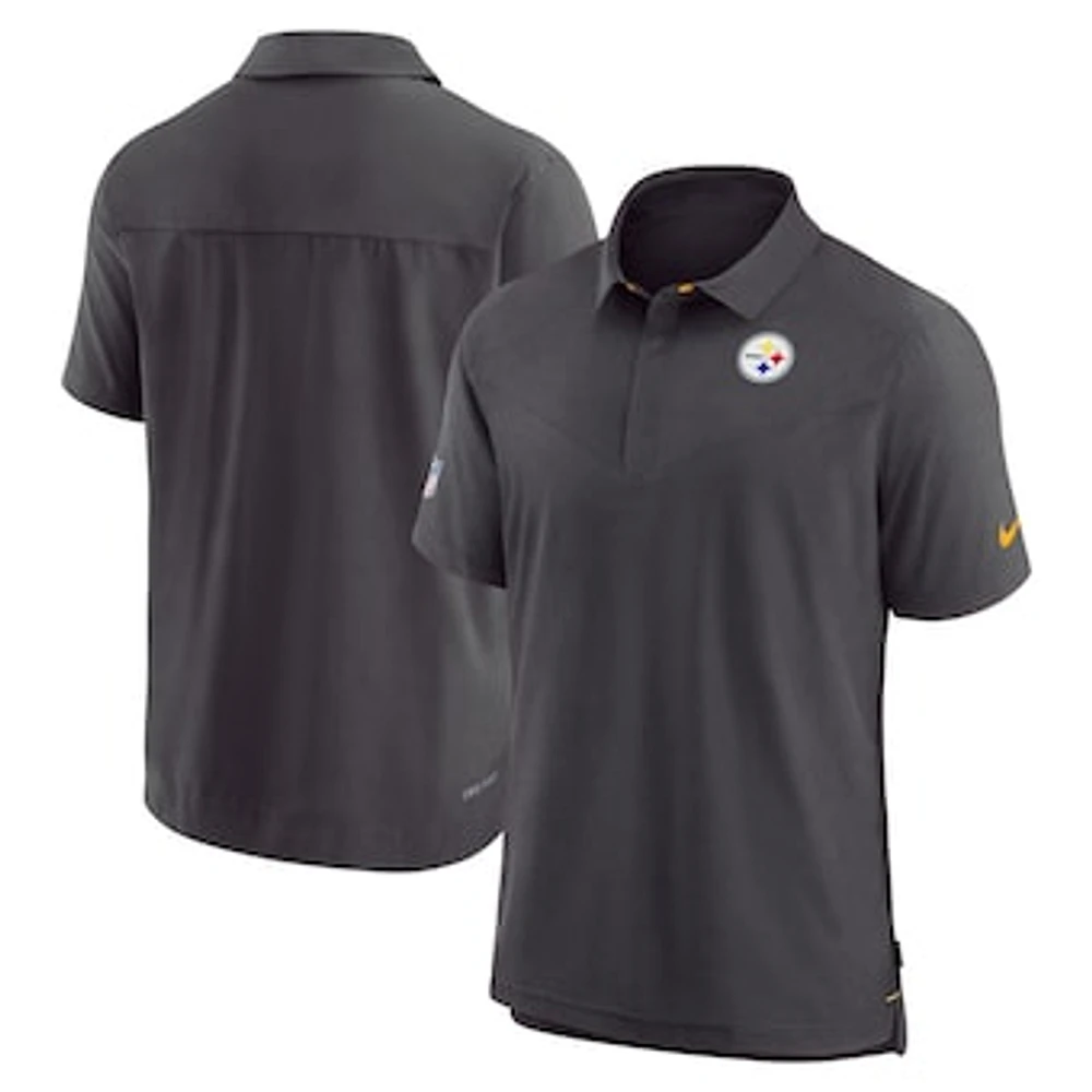 Men's Nike Black Pittsburgh Steelers 2022 Sideline Lockup Coach Performance Polo