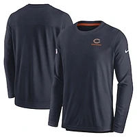 Men's Nike Navy Chicago Bears Sideline Lockup Performance - Long Sleeve T-Shirt