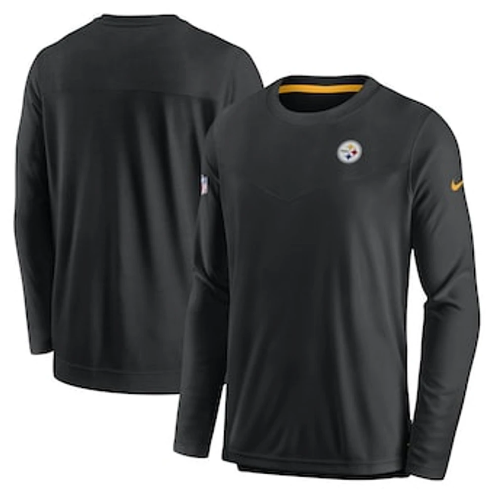 Men's Nike Black Pittsburgh Steelers Sideline Lockup Performance - Long Sleeve T-Shirt