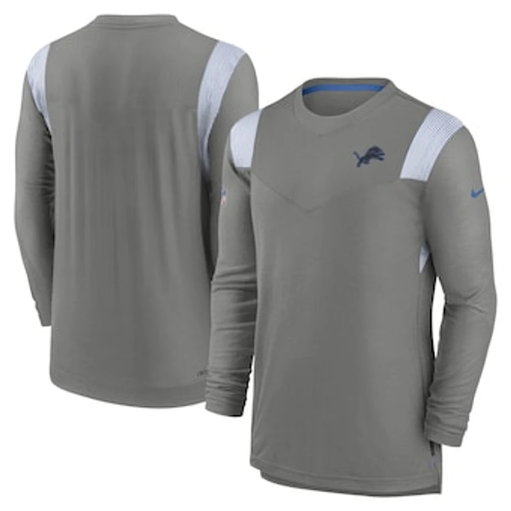 Men's Nike Steel Detroit Lions Sideline Performance - Long Sleeve T-Shirt