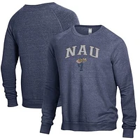 Men's Heathered Navy Northern Arizona Lumberjacks The Champ Tri-Blend Pullover Sweatshirt