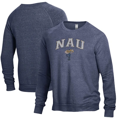 Men's Heathered Navy Northern Arizona Lumberjacks The Champ Tri-Blend Pullover Sweatshirt
