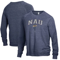 Men's Heathered Navy Northern Arizona Lumberjacks The Champ Tri-Blend Pullover Sweatshirt