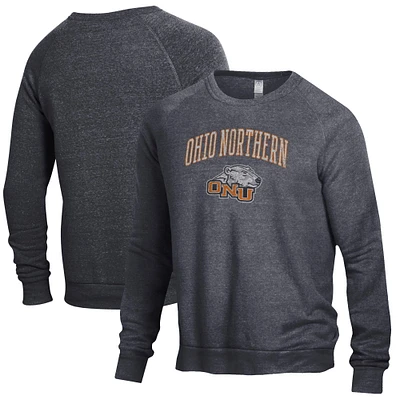 Men's Heathered Black Ohio Northern Polar Bears The Champ Tri-Blend Pullover Sweatshirt
