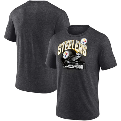 Men's Fanatics Heathered Charcoal Pittsburgh Steelers End Around Tri-Blend T-Shirt