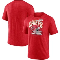 Men's Fanatics Heathered Red Kansas City Chiefs End Around Tri-Blend T-Shirt