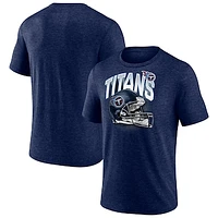 Men's Fanatics Heathered Navy Tennessee Titans End Around Tri-Blend T-Shirt