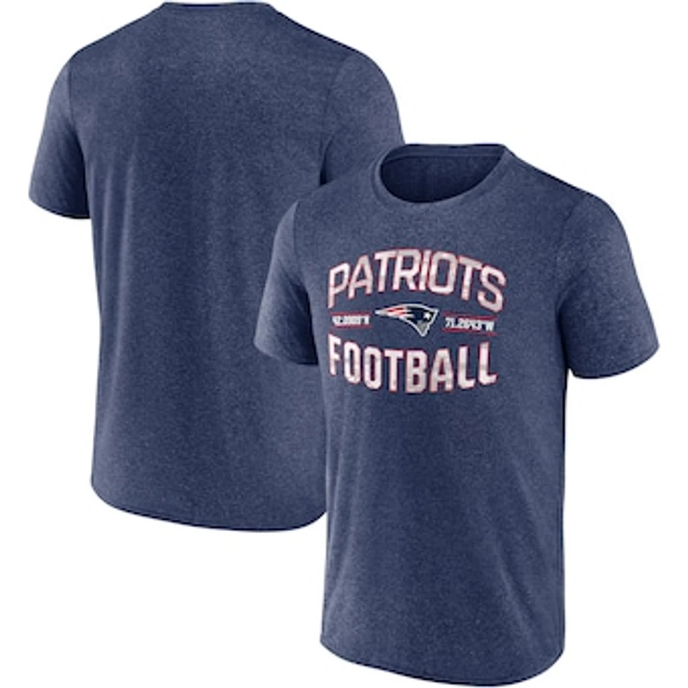 Men's Fanatics Heathered Navy New England Patriots Want To Play T-Shirt