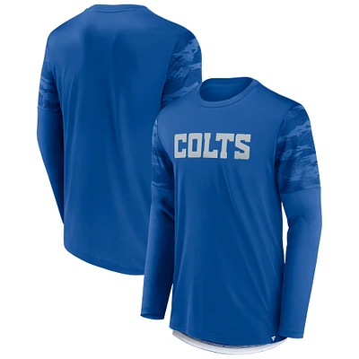 Men's Fanatics Royal/White Indianapolis Colts Square Off Long Sleeve T-Shirt