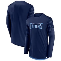 Men's Fanatics Navy/Light Blue Tennessee Titans Square Off Long Sleeve T-Shirt