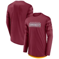 Men's Fanatics Burgundy/Gold Washington Commanders Square Off Long Sleeve T-Shirt