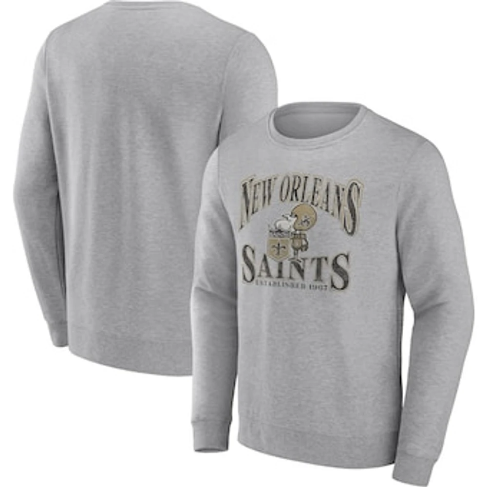 Men's Fanatics Heathered Charcoal New Orleans Saints Playability Pullover Sweatshirt