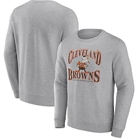 Men's Fanatics Heathered Gray Cleveland Browns Playability Pullover Sweatshirt