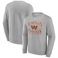 Men's Fanatics Heather Gray Washington Commanders Playability Pullover Sweatshirt