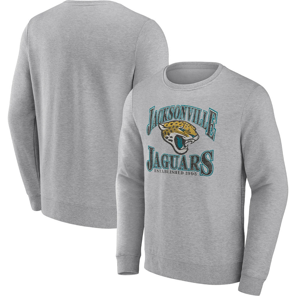 Men's Fanatics Heathered Charcoal Jacksonville Jaguars Playability Pullover Sweatshirt