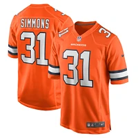 Men's Nike Justin Simmons Orange Denver Broncos Alternate Game Jersey