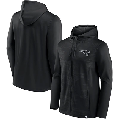 Men's Fanatics Black New England Patriots Ball Carrier Full-Zip Hoodie Jacket