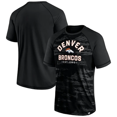 Men's Fanatics Denver Broncos Blackout Hail Mary Raglan T-Shirt