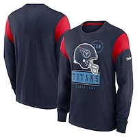 Men's Nike Navy Tennessee Titans Rewind Playback Helmet Long Sleeve T-Shirt