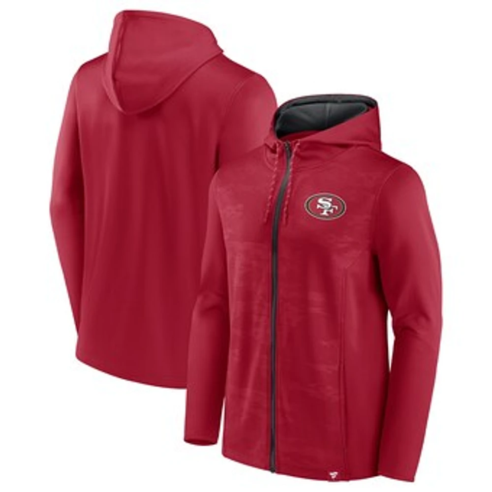 Men's Fanatics Scarlet/Black San Francisco 49ers Ball Carrier Full-Zip Hoodie