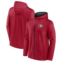 Men's Fanatics Scarlet/Black San Francisco 49ers Ball Carrier Full-Zip Hoodie