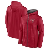 Men's Fanatics Red/Pewter Tampa Bay Buccaneers Ball Carrier Full-Zip Hoodie