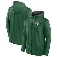 Men's Fanatics Green/Black New York Jets Ball Carrier Full-Zip Hoodie