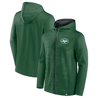 Men's Fanatics Green/Black New York Jets Ball Carrier Full-Zip Hoodie