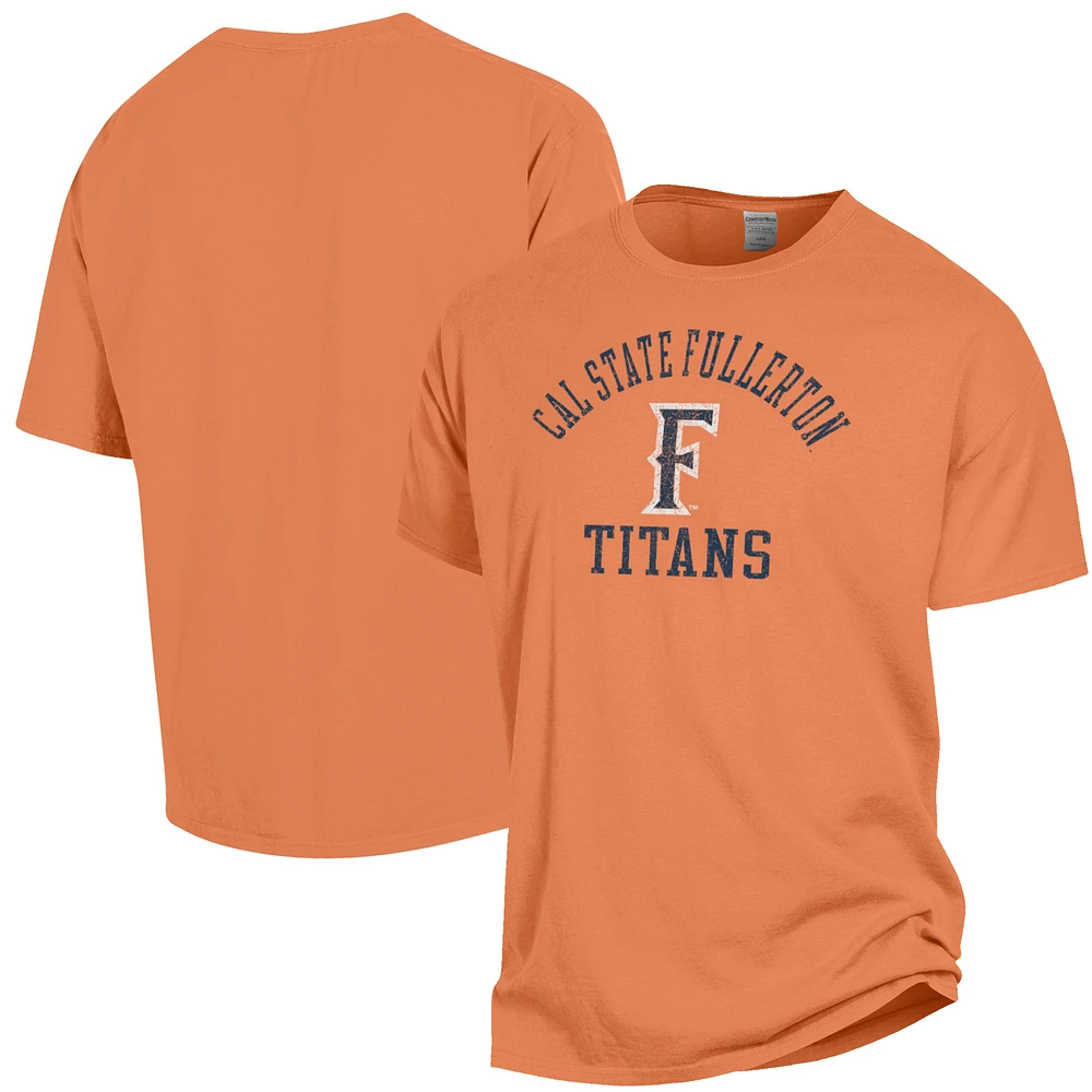 Men's ComfortWash Orange Cal State Fullerton Titans Arch Logo Garment Dyed T-Shirt